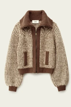 RABEL knitted zip cardigan