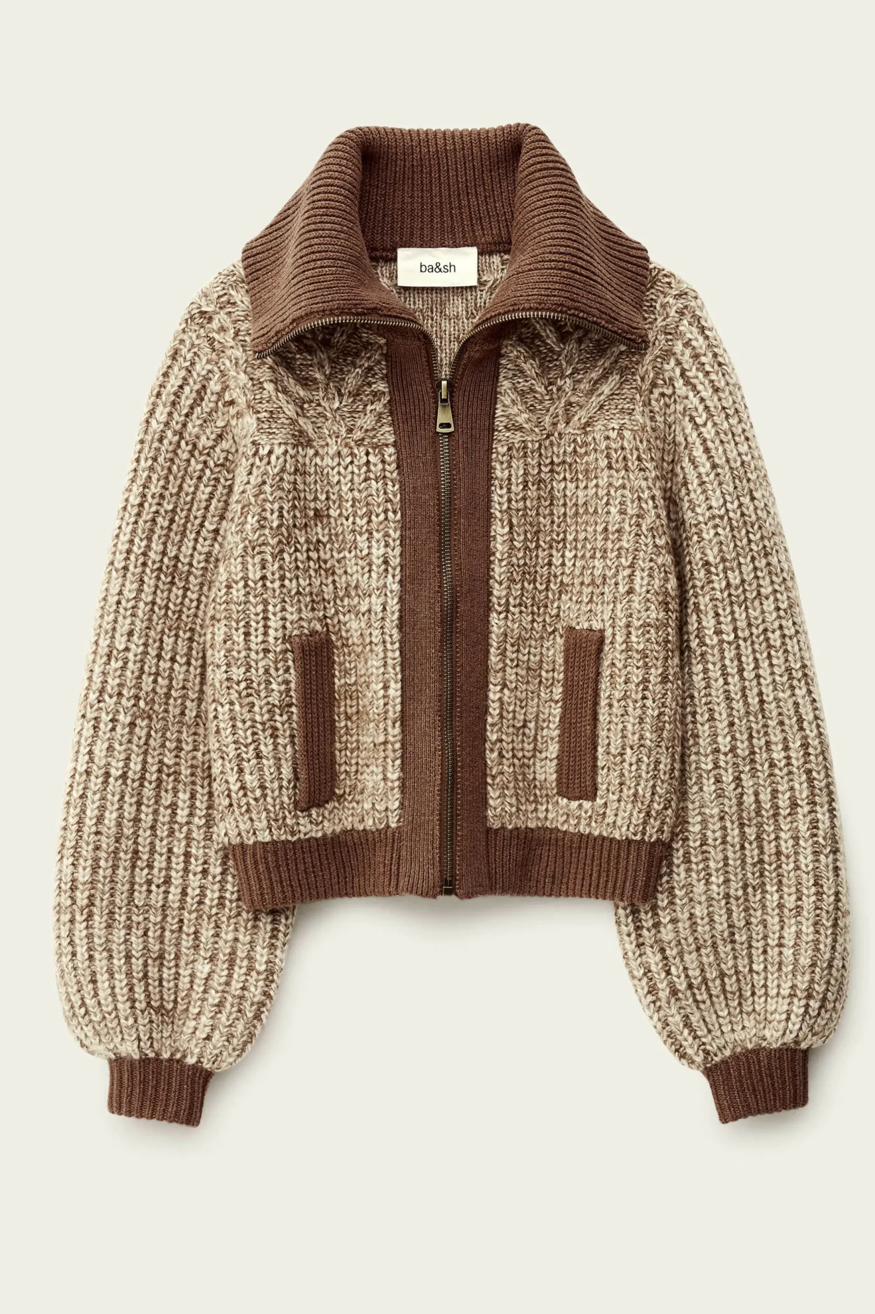 RABEL knitted zip cardigan