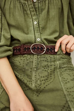 RAPHIA woven raffia belt