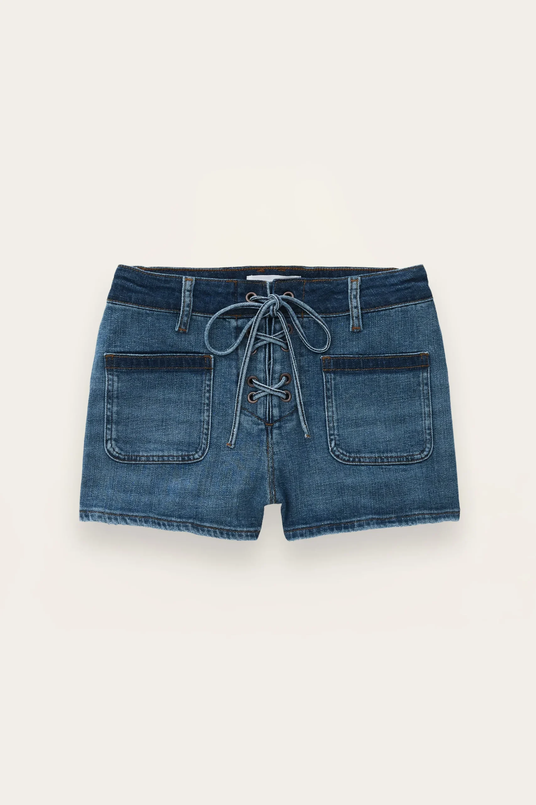 RIO high-waisted denim shorts