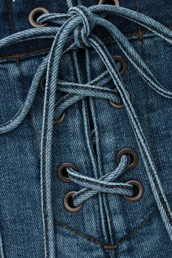 RIO high-waisted denim shorts