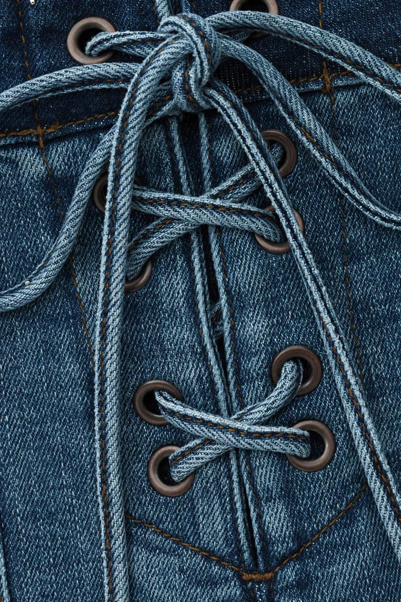RIO high-waisted denim shorts