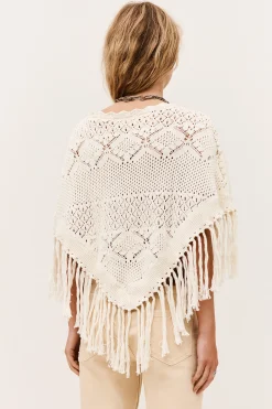 SANDY cotton knit poncho