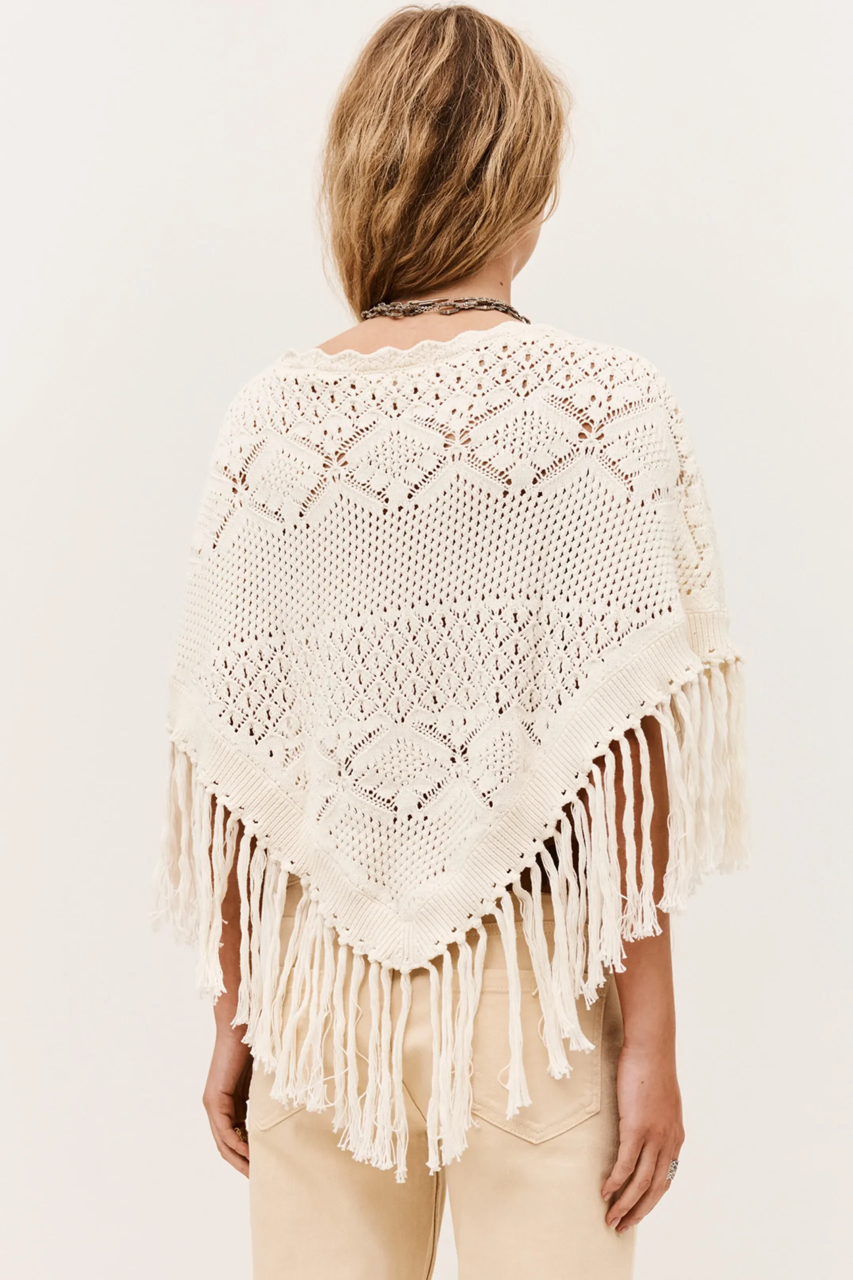 SANDY cotton knit poncho