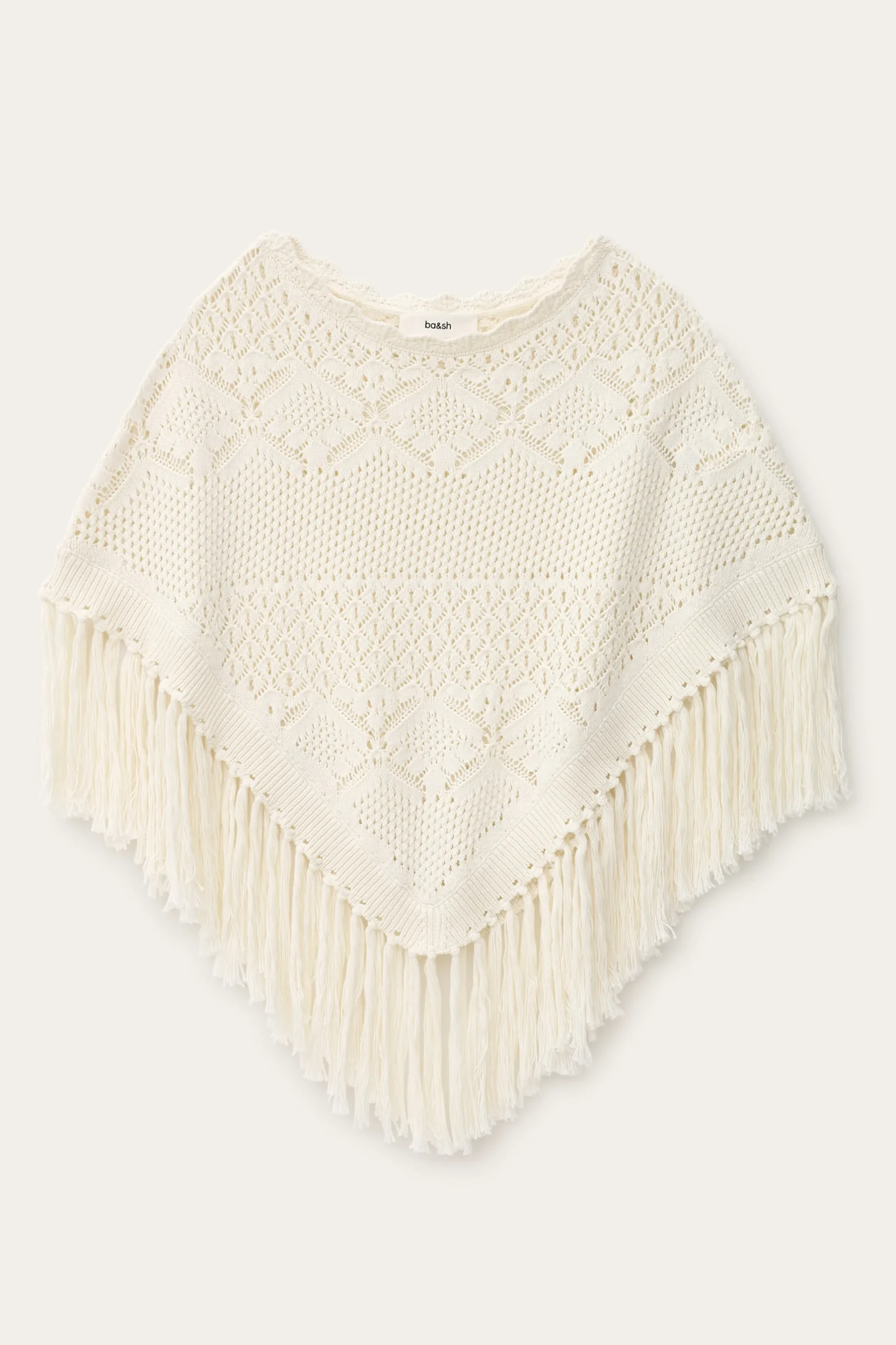 SANDY cotton knit poncho