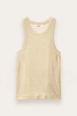 SHADEY ribbed lurex effect tank top
