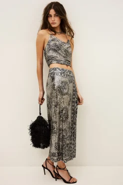 SILVIA patterned maxi skirt