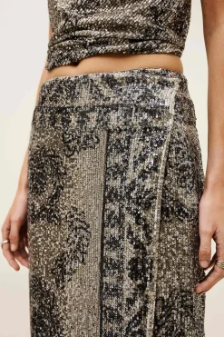 SILVIA patterned maxi skirt