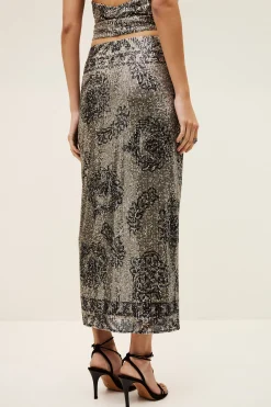 SILVIA patterned maxi skirt