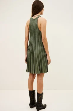 SINNTA pleated sleeveless knit dress