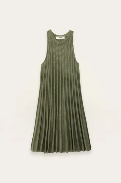 SINNTA pleated sleeveless knit dress