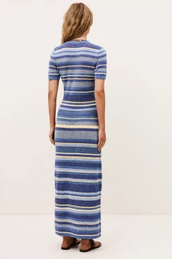 TONNIE striped knitted maxi dress