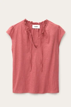 VERY top with ruffled sleeves