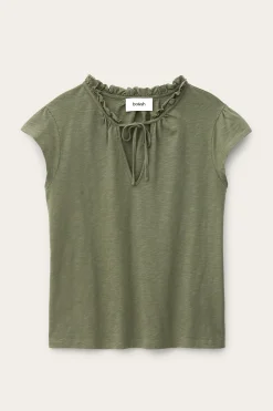 VERY top with ruffled sleeves