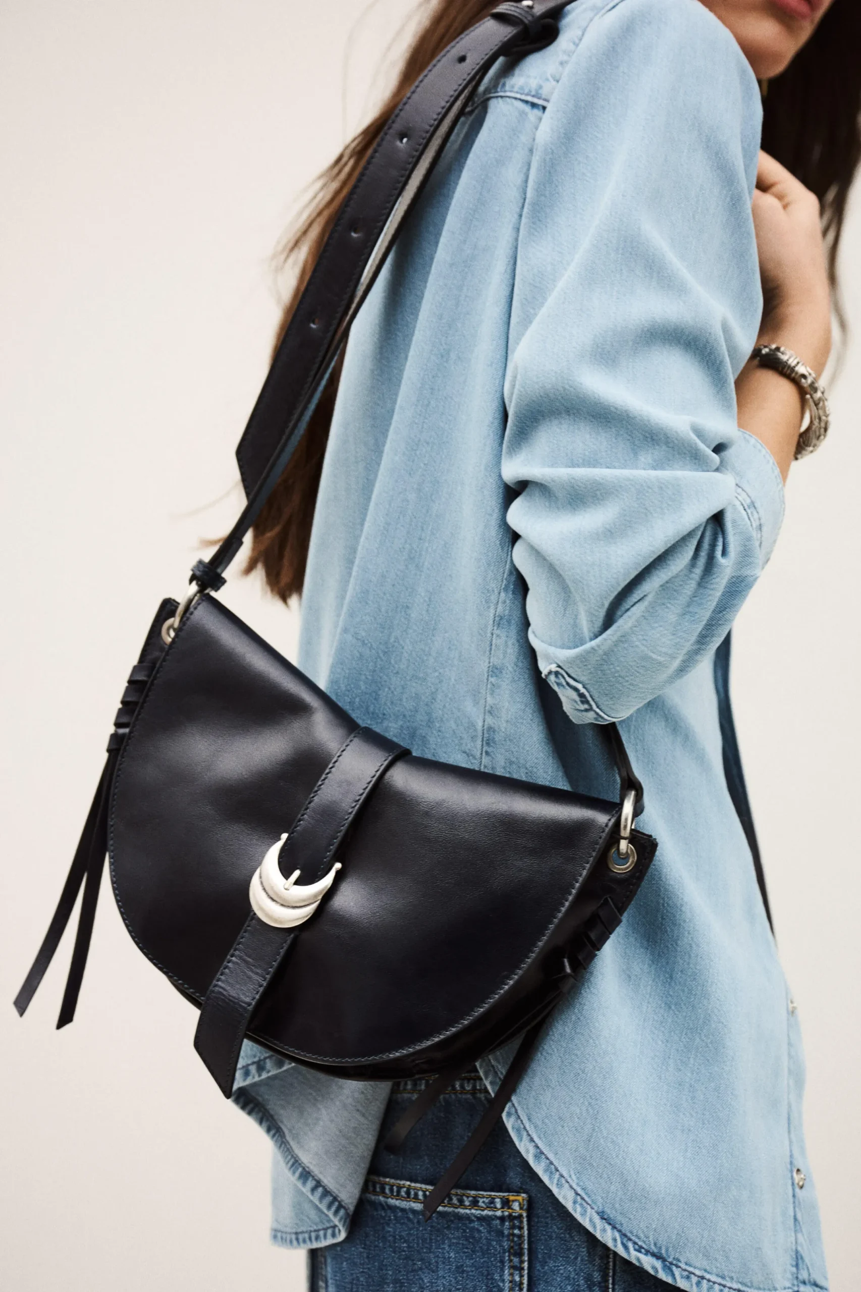 YOUYOU leather saddle bag