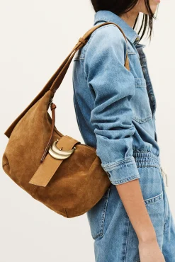 YOUYOU suede hobo bag